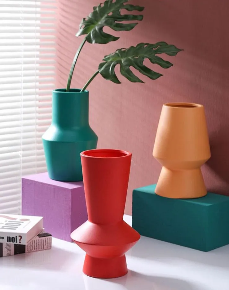 Bright Color Ceramic Flower Vase