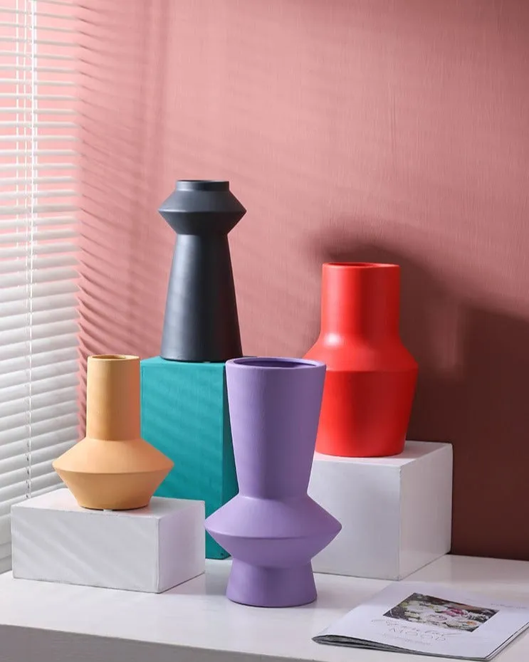 Bright Color Ceramic Flower Vase