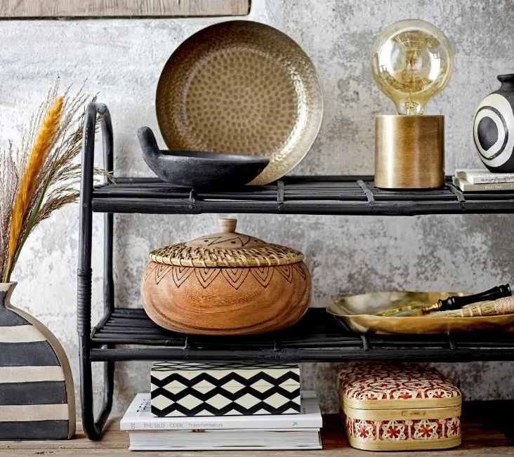 B/W Terracotta Vase - Lg Stripe