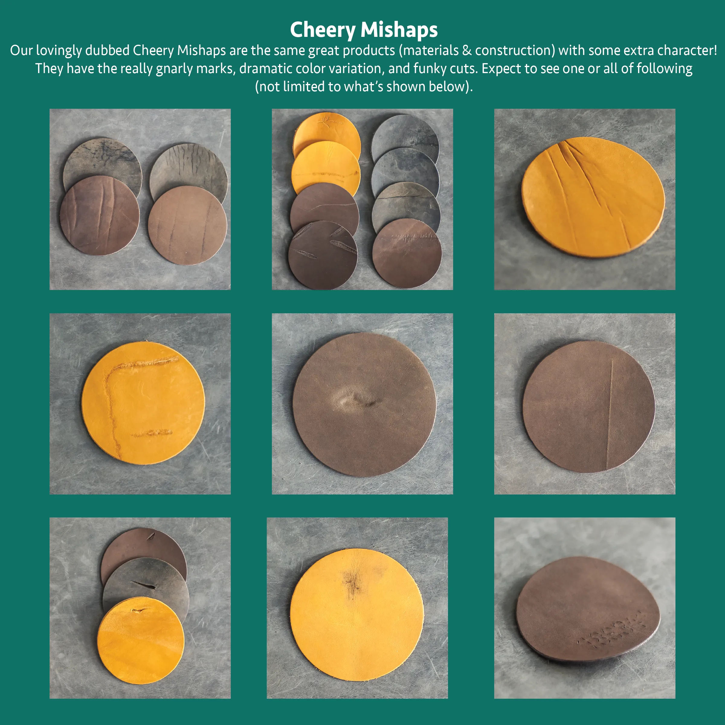 Cheery Mishaps - Refillable Personalized Leather Pocket Journal