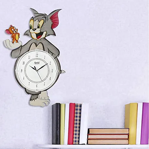 CIRCADIAN Wooden Hand Painted Designer Wall Clock for Home Living Room Office Bedroom (Multicolour)
