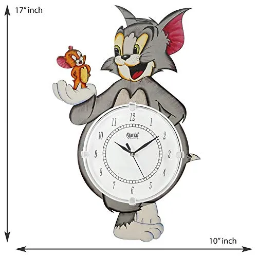 CIRCADIAN Wooden Hand Painted Designer Wall Clock for Home Living Room Office Bedroom (Multicolour)