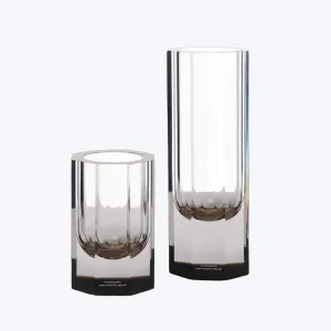 Clear Bronze Bolt Vase