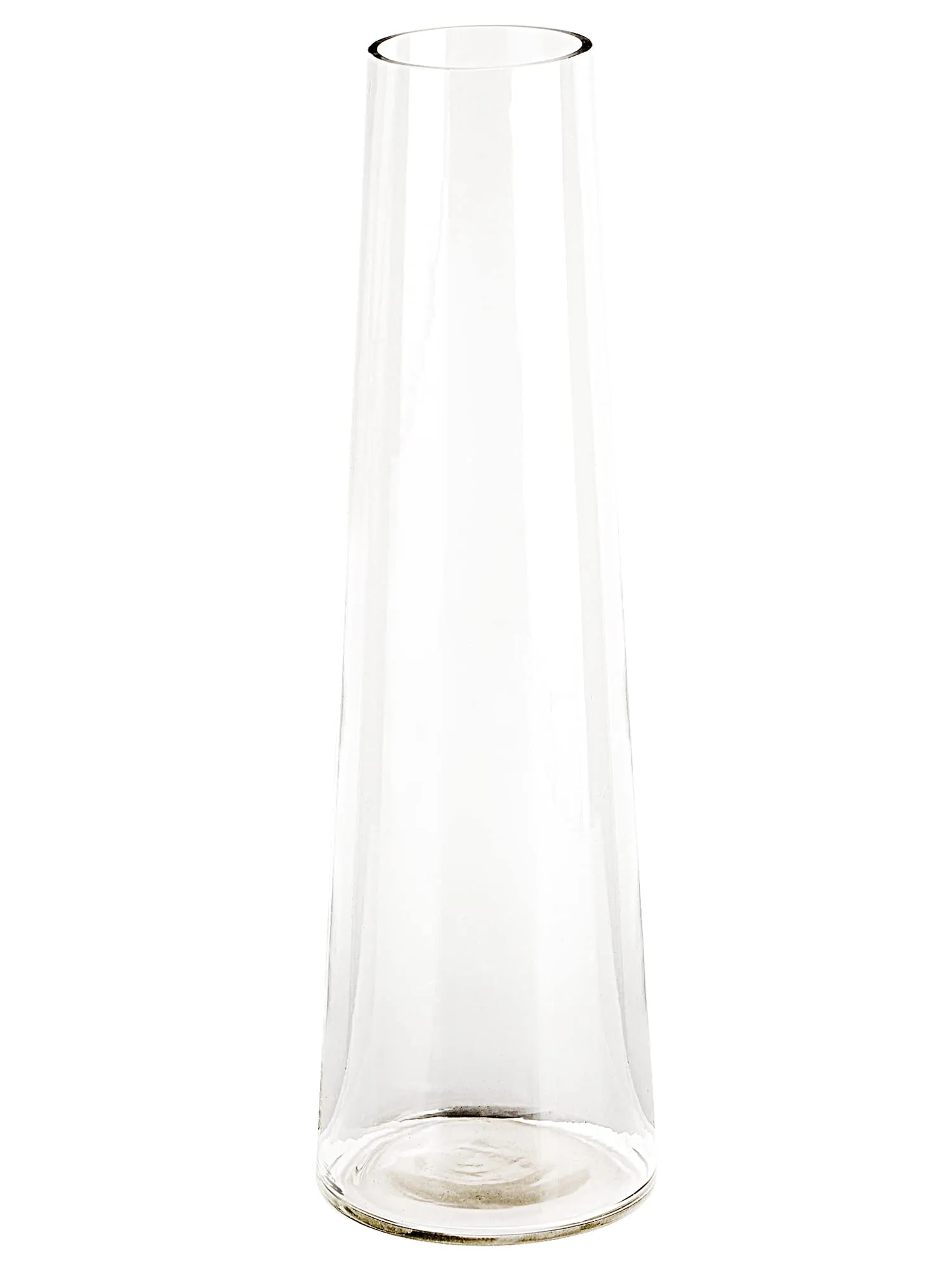 Clovefry Meenar Shape Glass Decorative Glass Vases, Flower Vase Tapered (10 X 30 Cm, Clear)