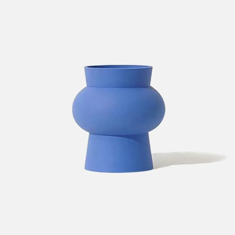 Cobalt Blue Round Ceramic Modern Vase