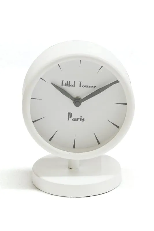 Cocovey Homes White Table Clock for Office Desk, Analog Clock for Study Table