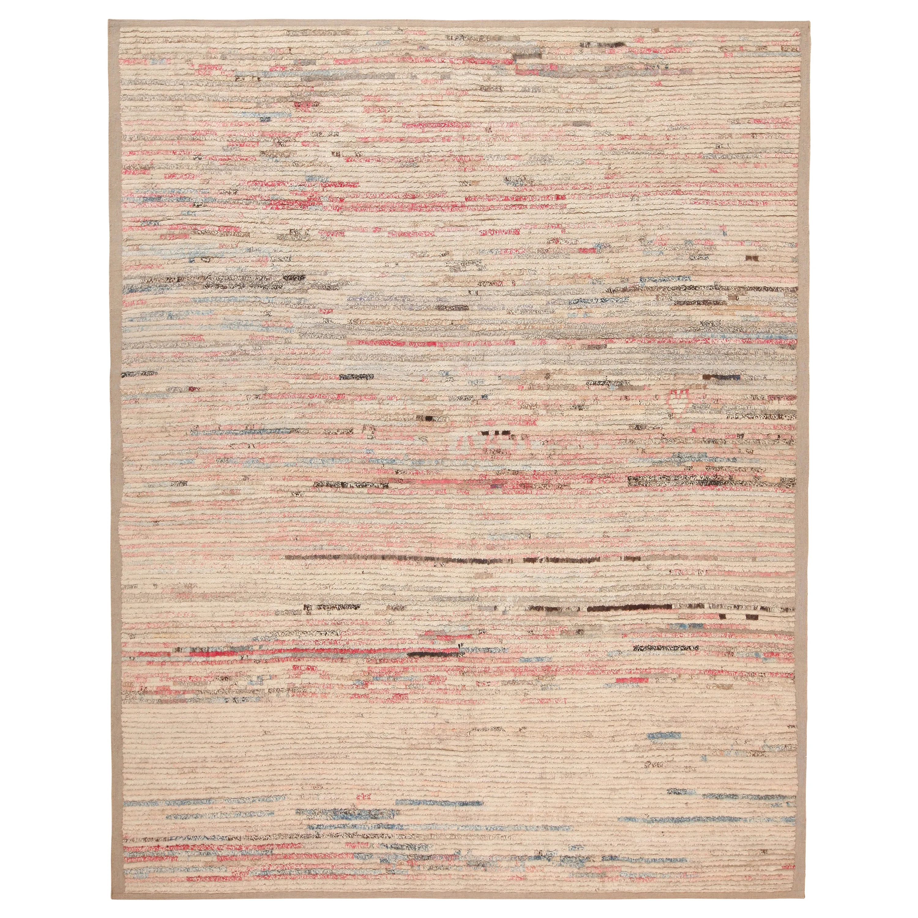 Cream Zameen Mid Century Modern Rug - 8'9" x 10'9"