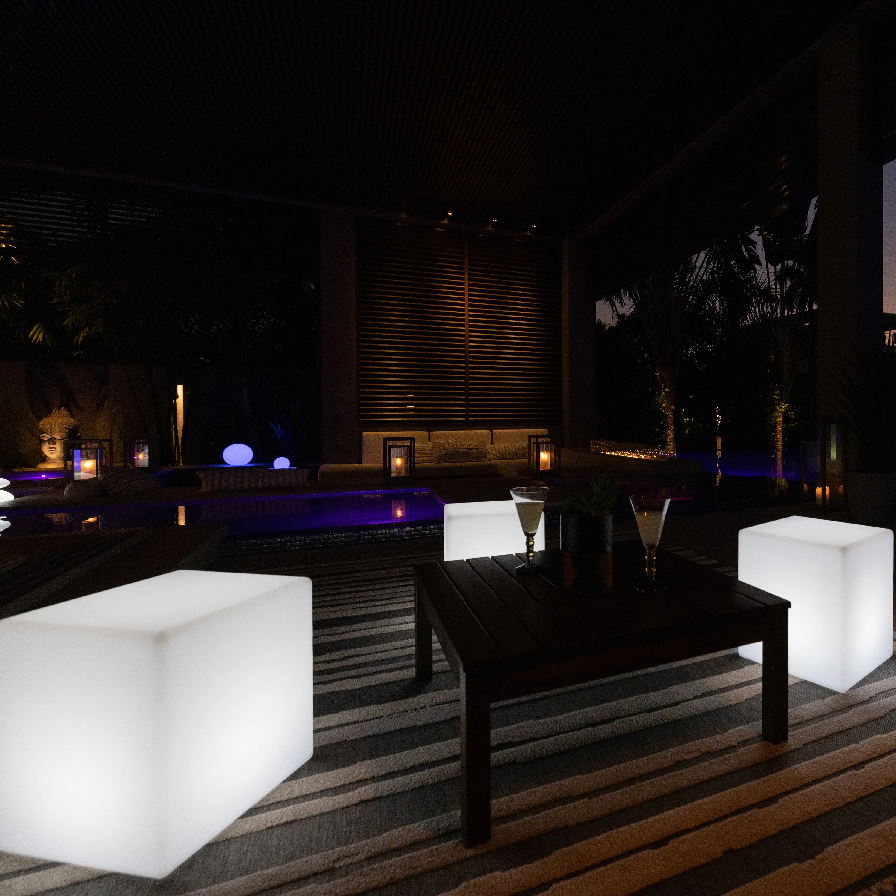 Cube Outdoor Bluetooth LED Floor Lamp