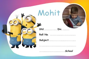 Customized Minions Name Slips  | 12x18" Sheet with 36 Labels