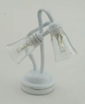 Dual Shade Desk Light with Wand, White, LED