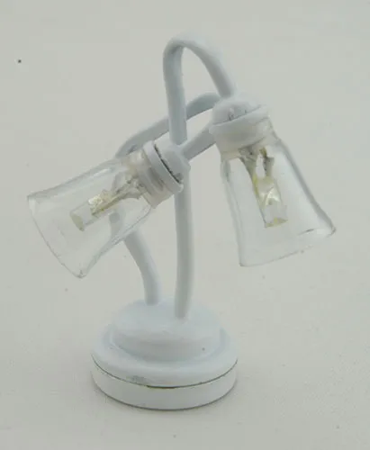 Dual Shade Desk Light with Wand, White, LED