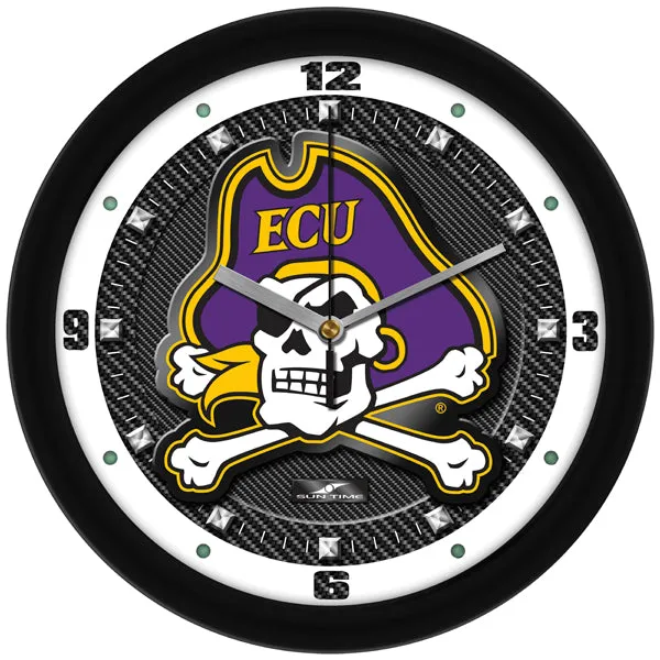 East Carolina Wall Clock - Carbon Fiber Textured