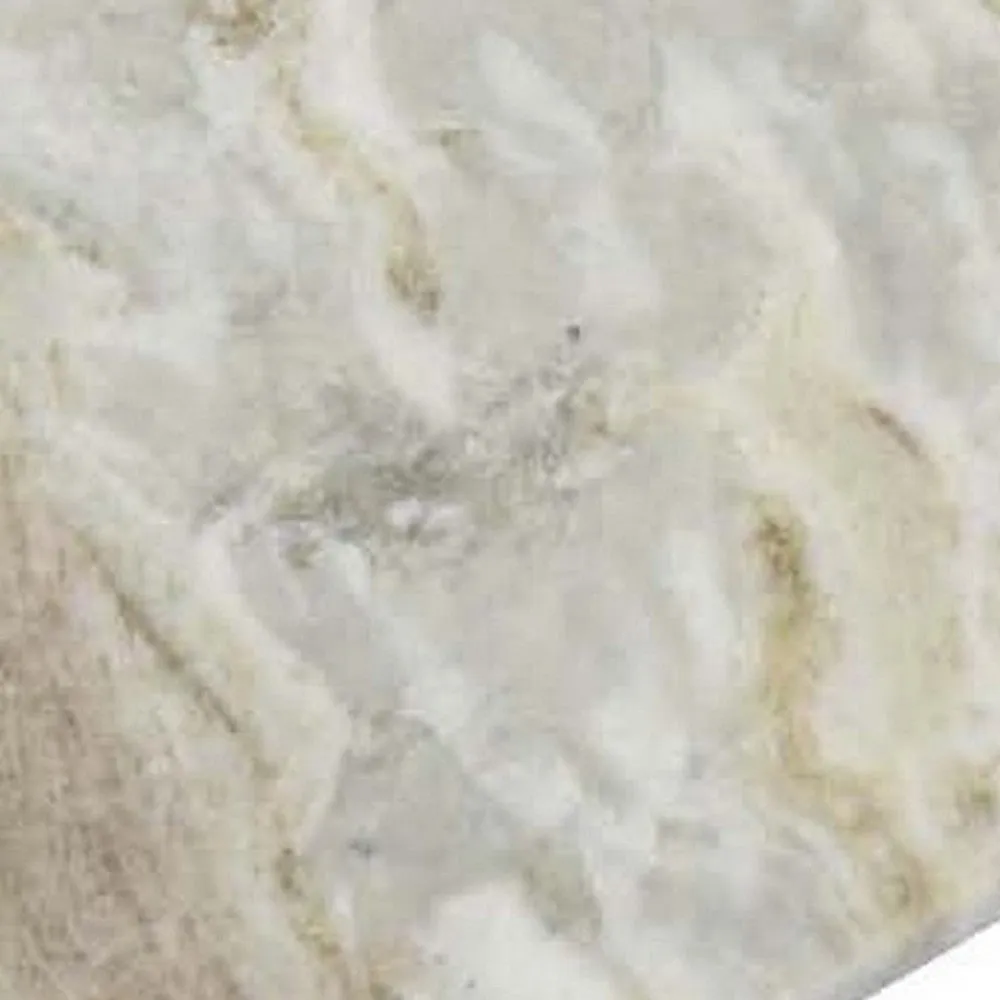 Entro Tray Set of 2, Rectangular Shape, 2 Gold Handles, White Finish Marble By Casagear Home