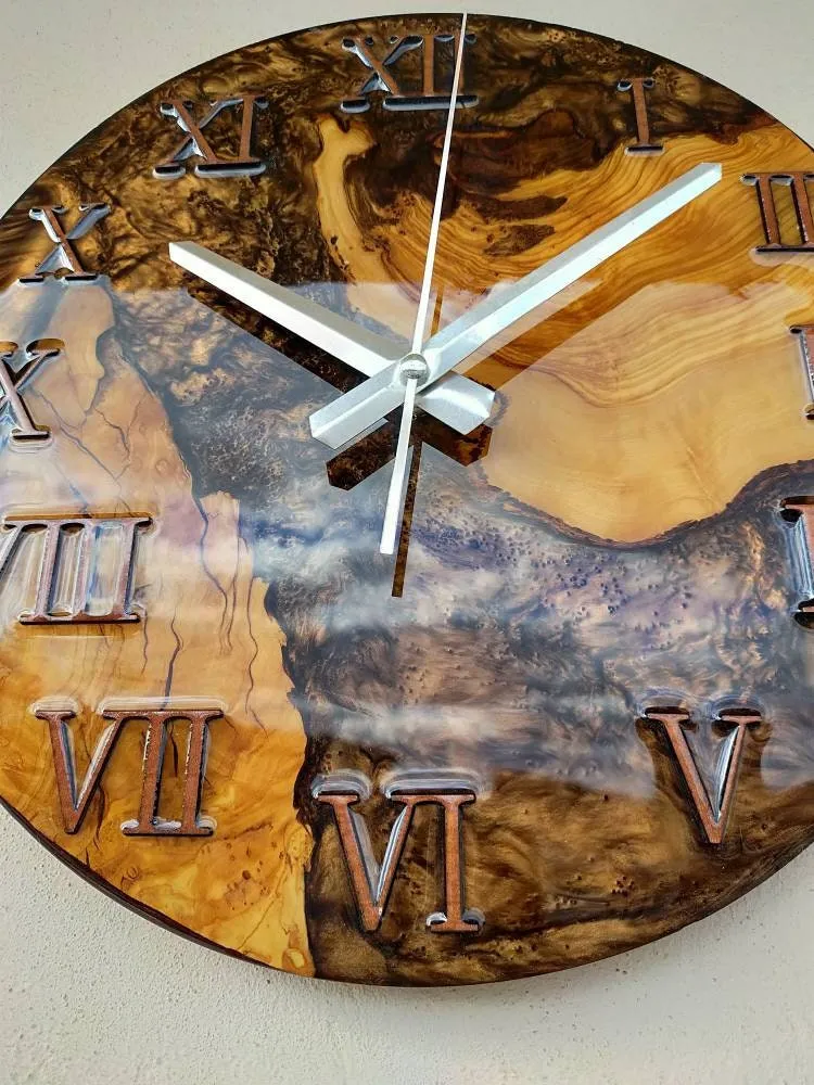 Epoxy Wall Clock, Resin Wall Clock, Wooden Wall Clock, Large wall clock