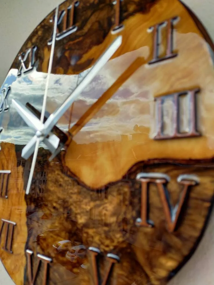 Epoxy Wall Clock, Resin Wall Clock, Wooden Wall Clock, Large wall clock