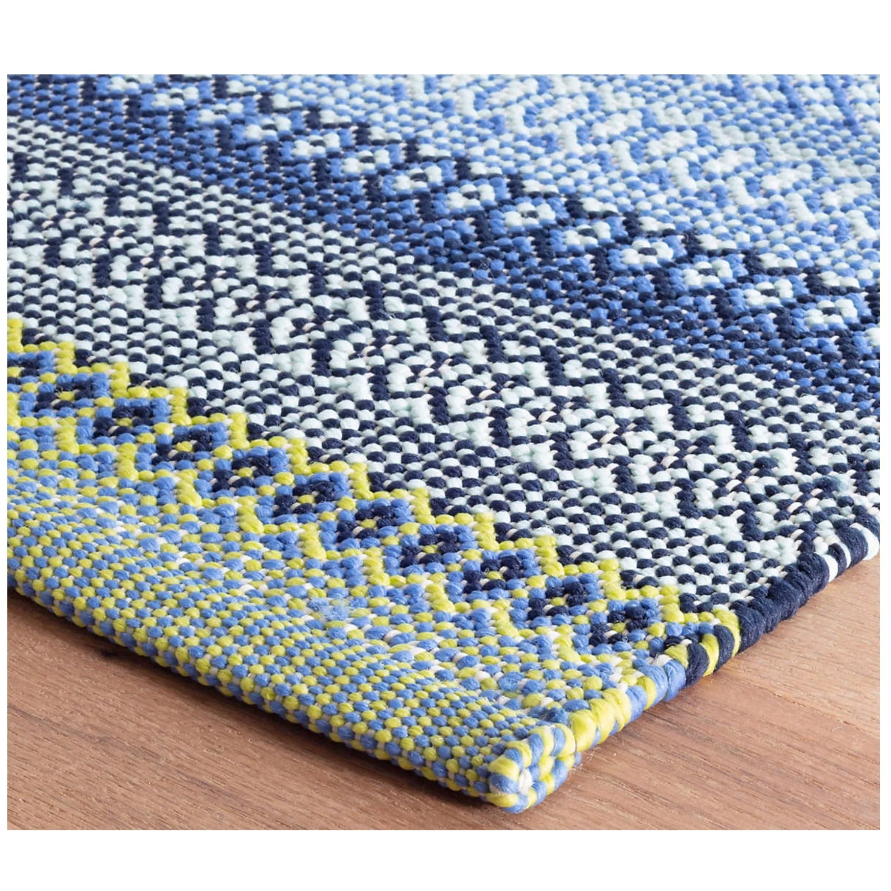 Fiesta Stripe French Blue/Green Indoor/Outdoor Rug