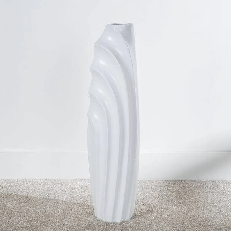 Fin Vase Matte White - 100cm