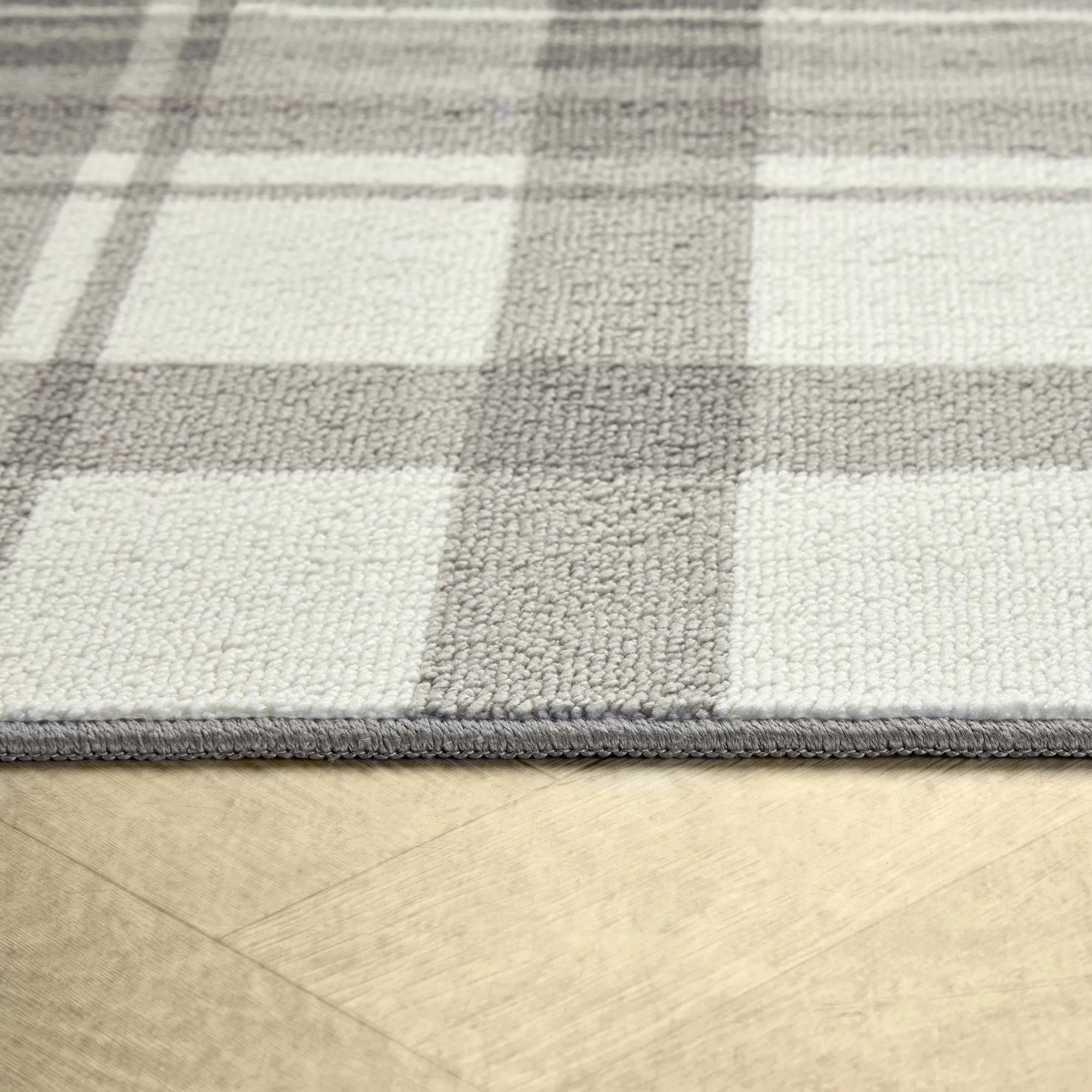 Fusion Balmoral Check Washable Rug - Slate