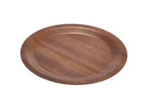 Genware NSDT27 Non-Slip Darkwood Round Tray 27cm Dia