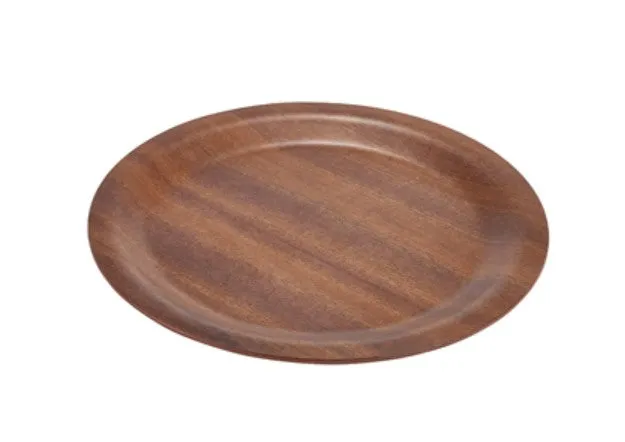 Genware NSDT27 Non-Slip Darkwood Round Tray 27cm Dia