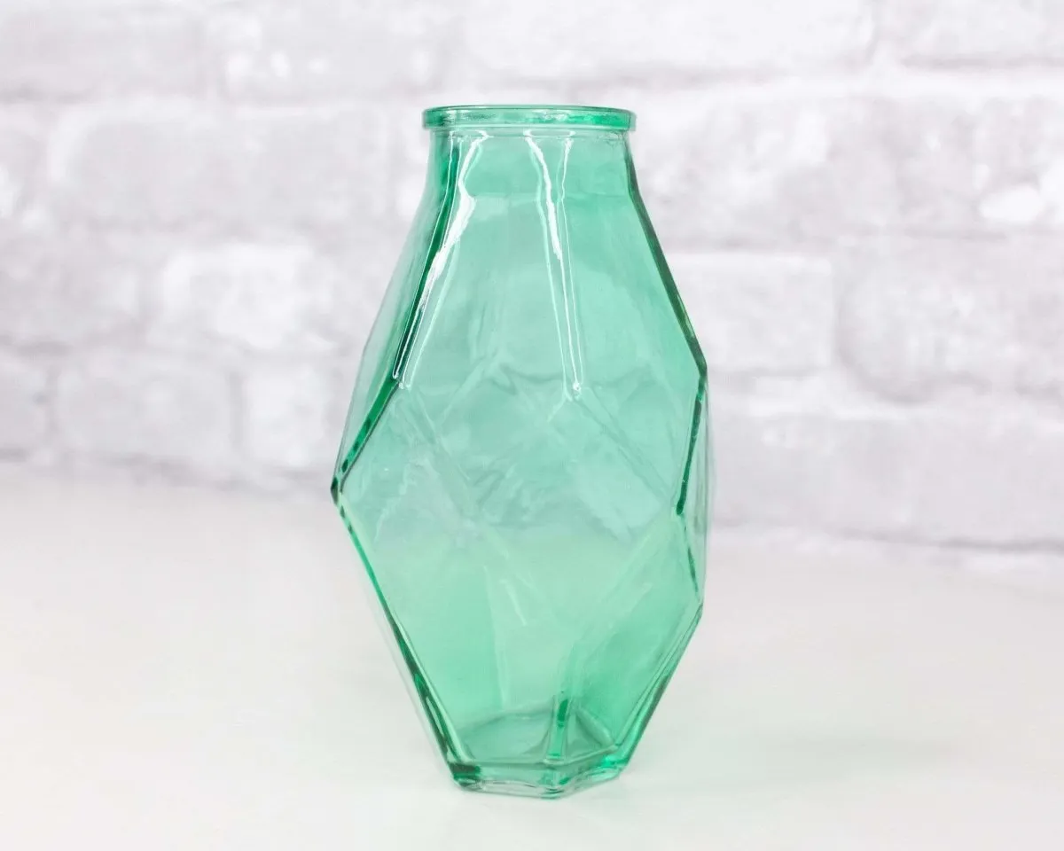 Geometric Glass Vase (Multiple Colors)