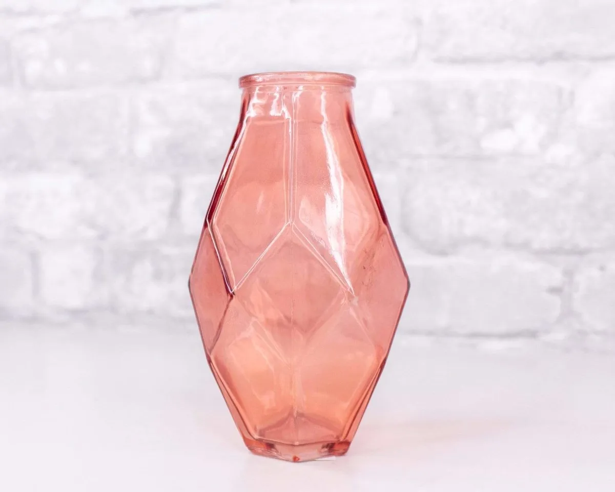Geometric Glass Vase (Multiple Colors)