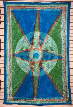 Geometric Tie-Dye Tapestry