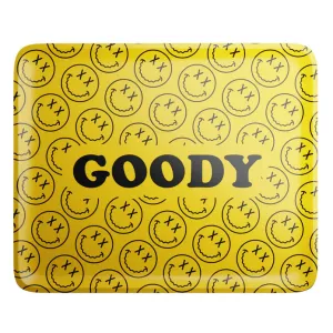 Goody Glass Yellow Pattern Face Rolling Tray [DROPSHIP]