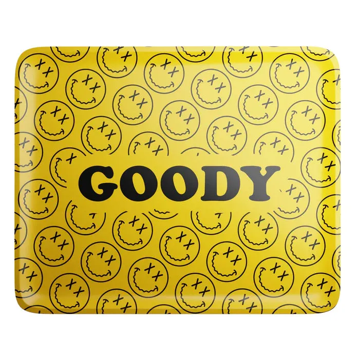 Goody Glass Yellow Pattern Face Rolling Tray [DROPSHIP]