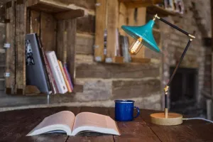 Gramophone - Industrial Teal Desk Lamp