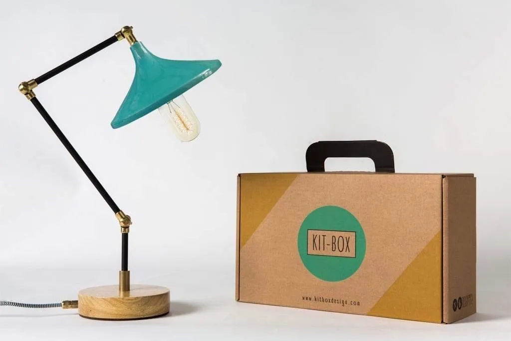 Gramophone - Industrial Teal Desk Lamp