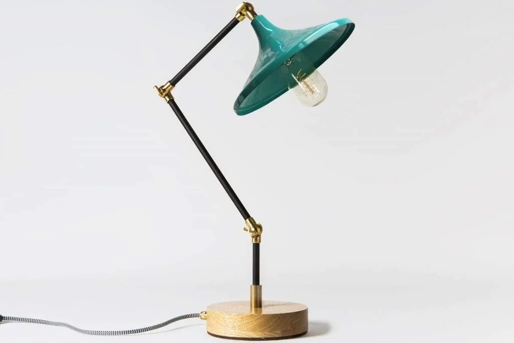 Gramophone - Industrial Teal Desk Lamp