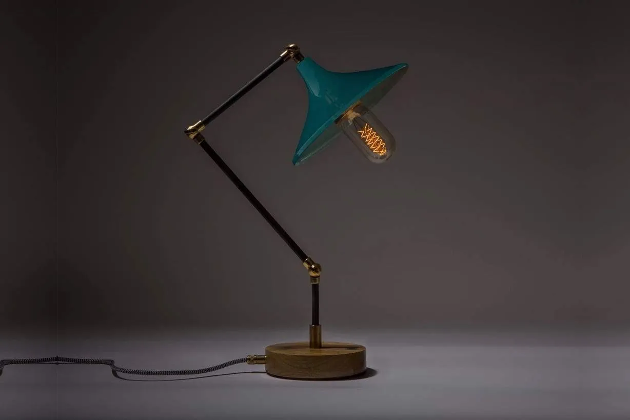 Gramophone - Industrial Teal Desk Lamp