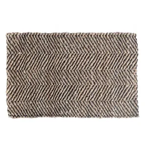 Handspun Harold Natural & Black Jute Mat (90cm)