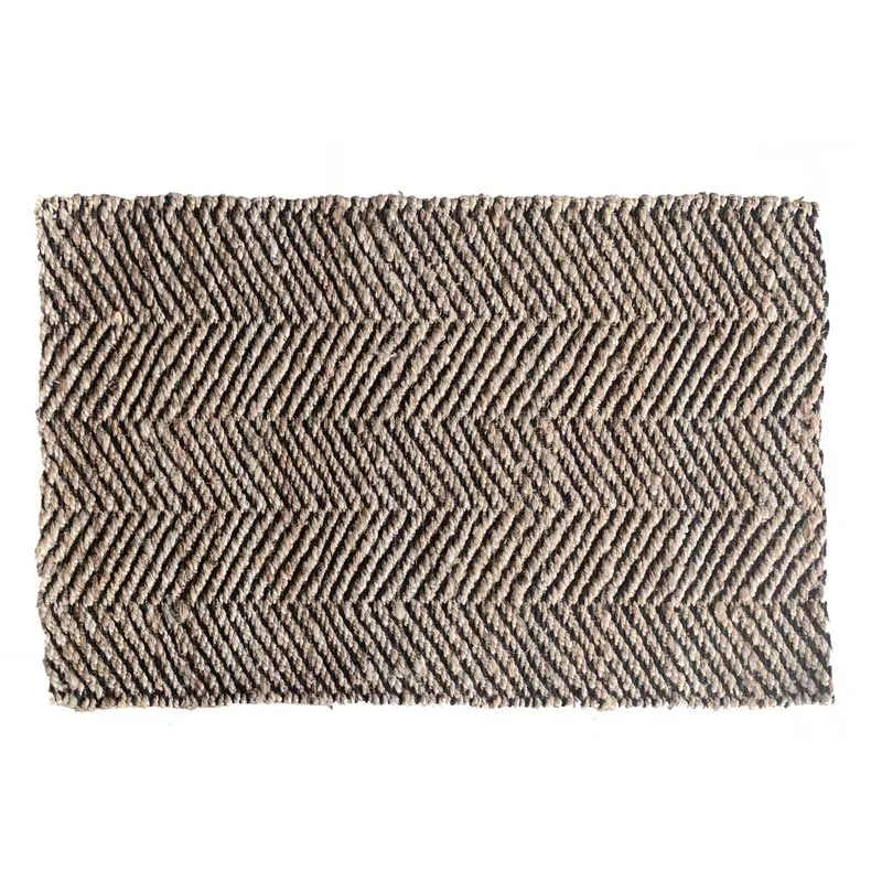 Handspun Harold Natural & Black Jute Mat (90cm)