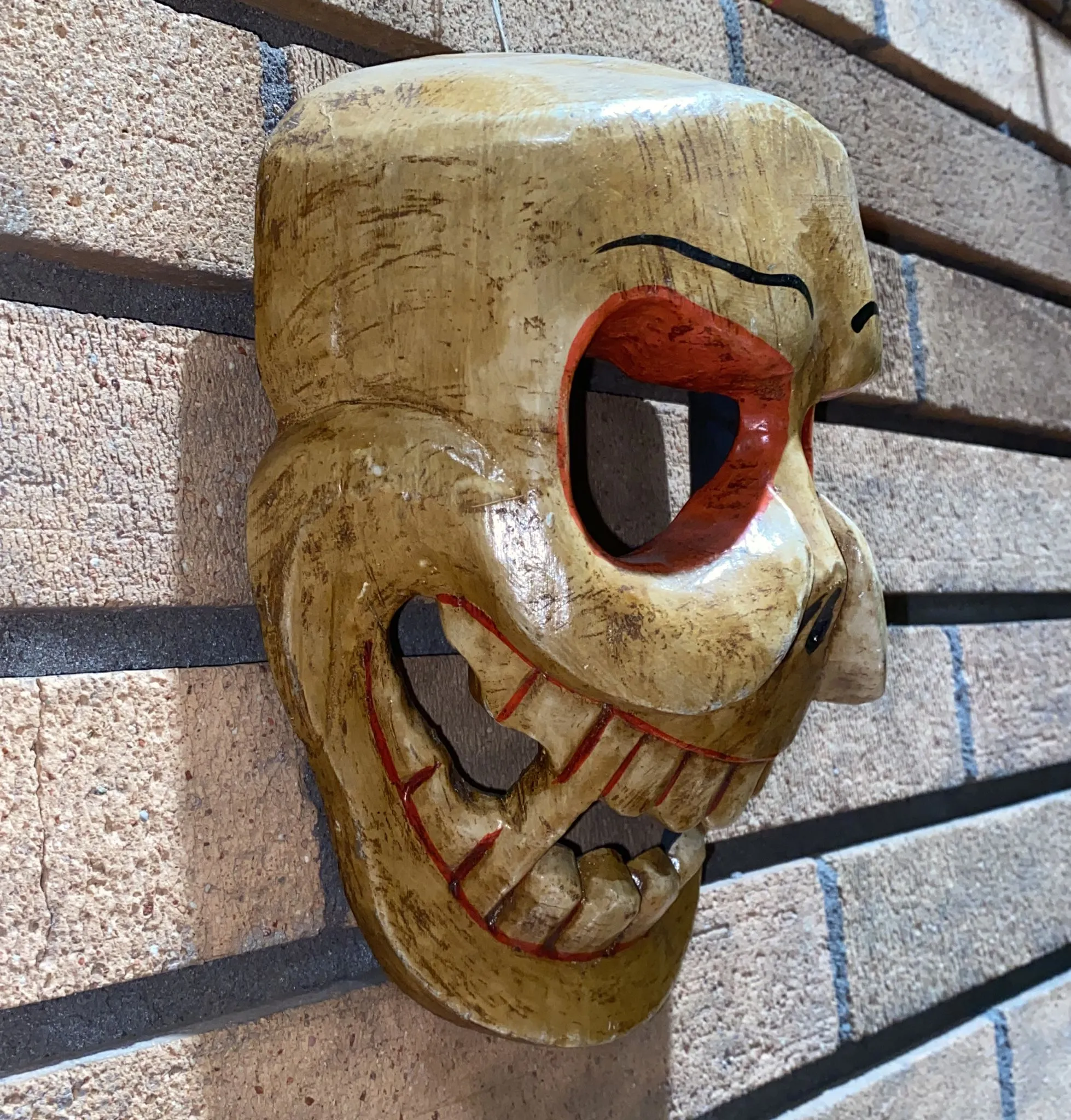 Hanuman Skull Of Impermanence Hand-Carved Wooden Mask (L)