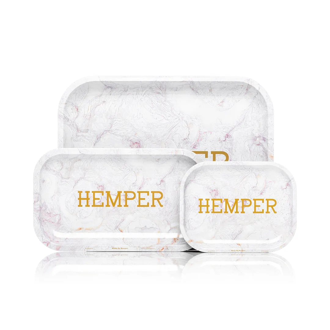 HEMPER  - Luxe Marble Pink/White Rolling Tray