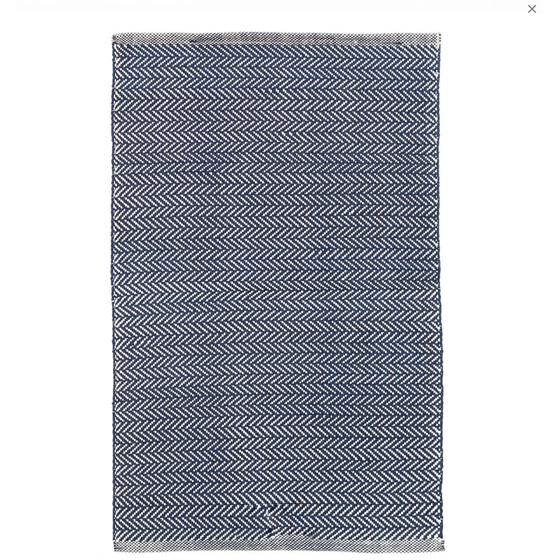 Herringbone Indoor/Outdoor Rug | Navy & Ivory