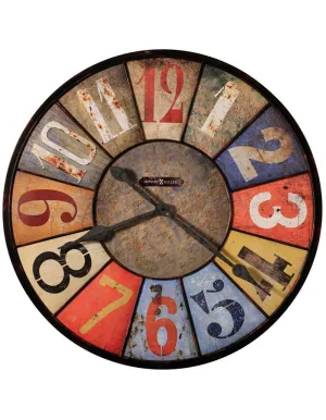 Howard Miller County Line Wall Clock - 30 Inch Diameter - Multicolored Panels