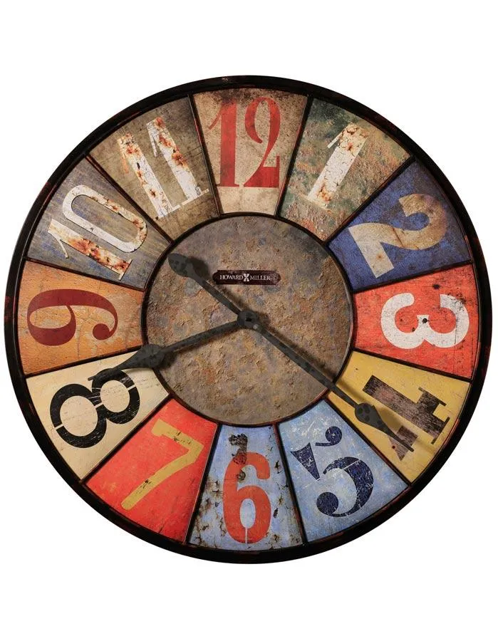 Howard Miller County Line Wall Clock - 30 Inch Diameter - Multicolored Panels
