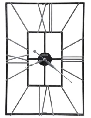 Howard Miller Park Slope Oversized Wall Clock - Rectangular Wrought Iron Frame