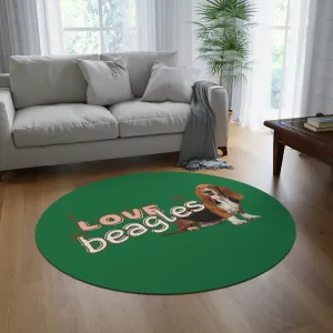 I love Beagles Dog POD Round Rug