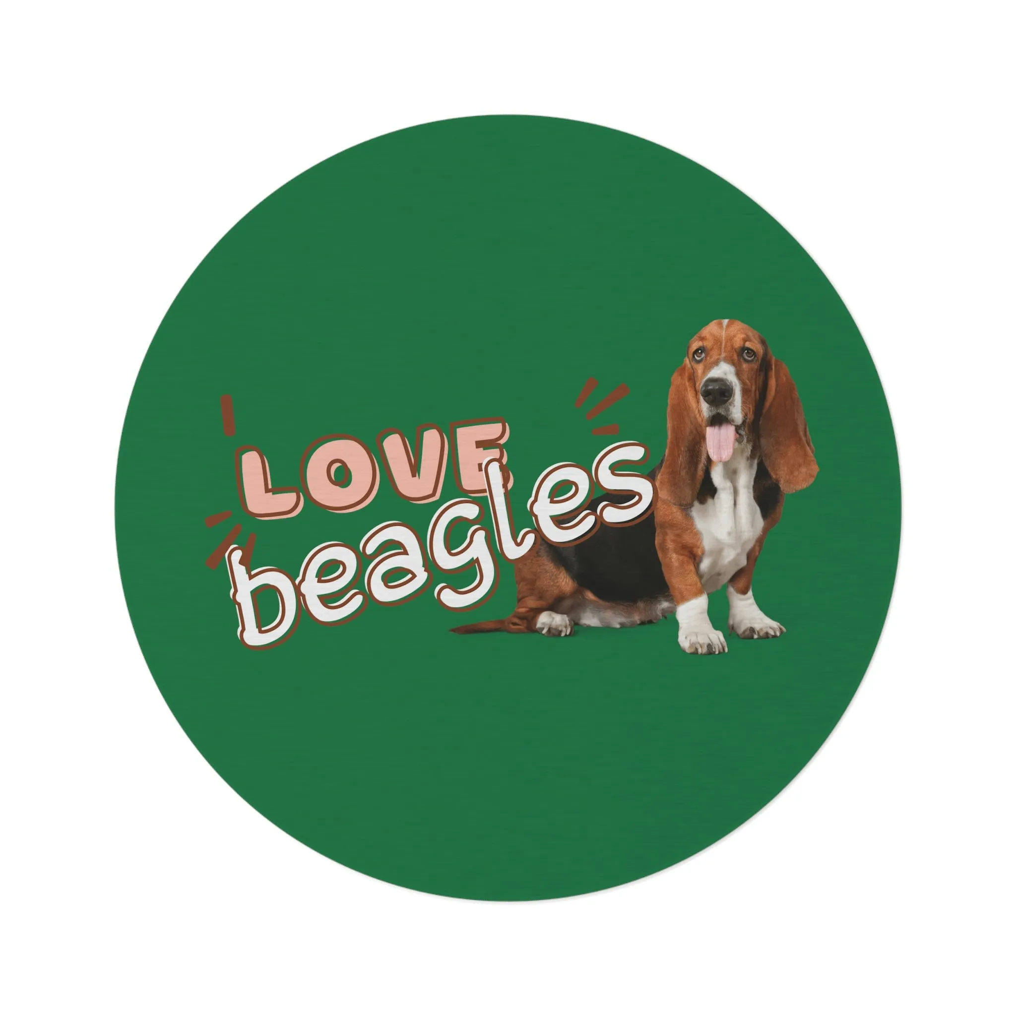 I love Beagles Dog POD Round Rug