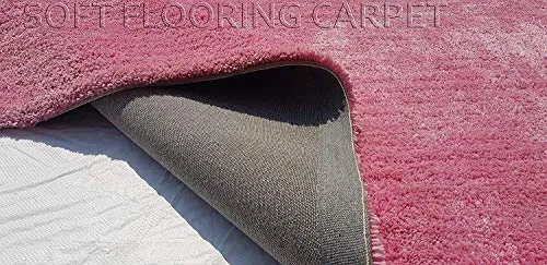 imra carpet Soft Modern Shag Area Rugs Fluffy Living Room Carpet Comfy Bedroom Home Decorate Floor Kids Playing Mat 2 Feet by 3 Feet, Bluse-Pink