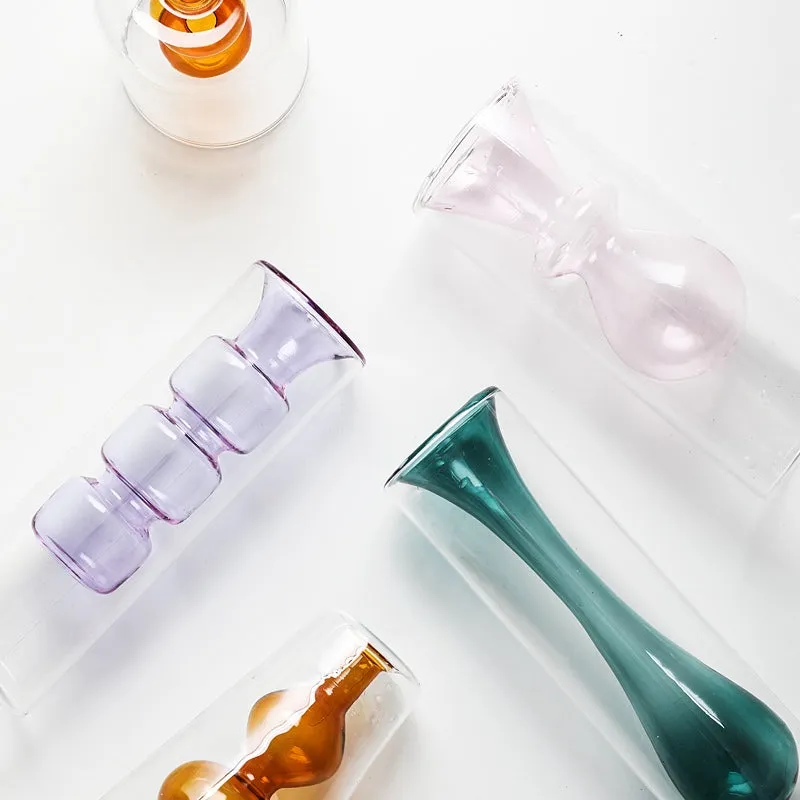 Inside Out Double Walled Glass Vase