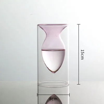 Inside Out Double Walled Glass Vase
