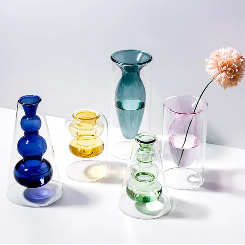 Inside Out Double Walled Glass Vase