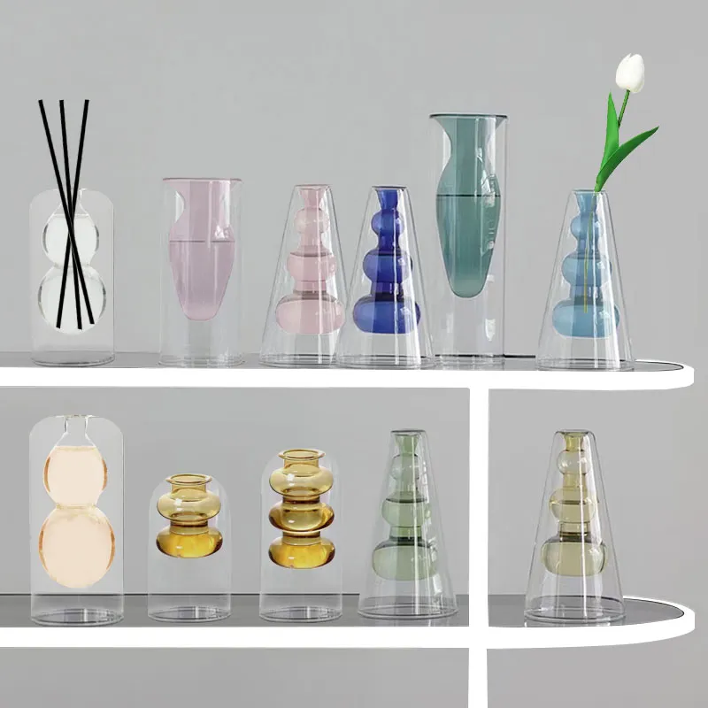 Inside Out Double Walled Glass Vase