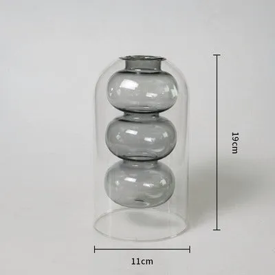 Inside Out Double Walled Glass Vase