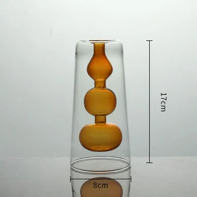 Inside Out Double Walled Glass Vase